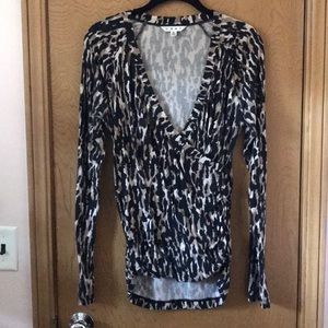 CAbi surplice leopard top